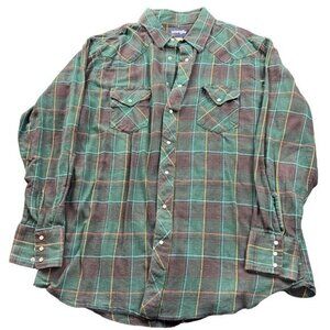 WRANGLER GREEN BUTTON‎ UP SHHRT SIZE XL | | J1